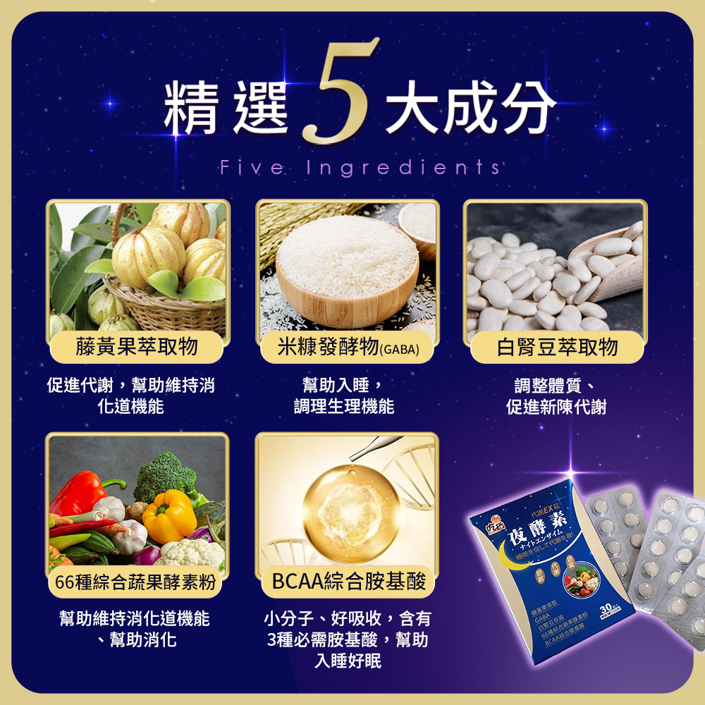 [裕馨]吃貨-夜酵素代謝EX錠 30錠/盒(超值團購熱賣/夜間代謝/幫助好眠/66種綜合酵素), , large