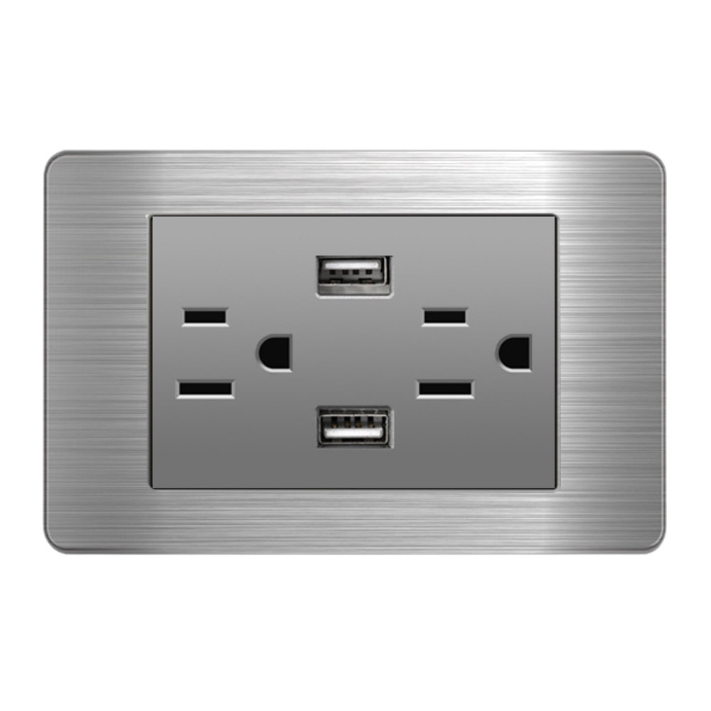 美式面板扁6孔+USB*2, , large
