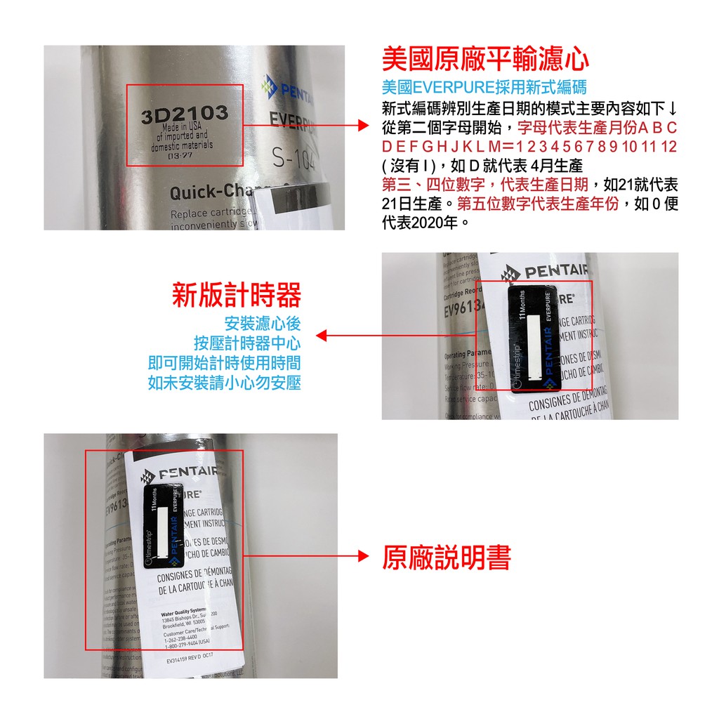 【麗水生活】EVERPURE 愛惠浦S-104愛惠浦單道過濾器-美國原裝進口濾心 餐飲業界首選(整組), , large