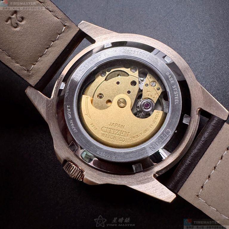 [星晴錶業]CITIZEN手錶,44mm,CI00019墨綠色錶面玫瑰金錶殼咖啡色真皮皮革錶帶款, , large
