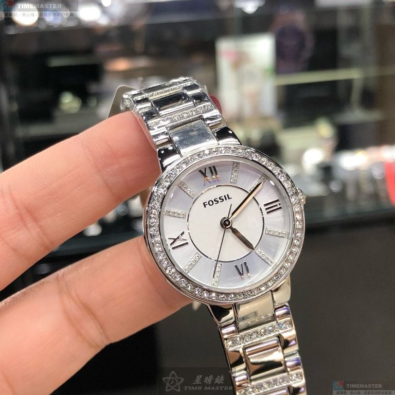 [星晴錶業]FOSSIL手錶,36mm,FS00133白色錶面銀錶殼銀色精鋼錶帶款, , large