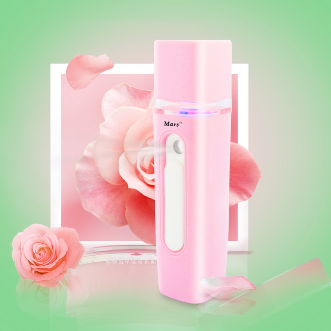 AN09 Sweet Pink Mars Nano Moisturizing Facial Mist Sprayer (with 2 Bonus Gifts), 粉紅, large