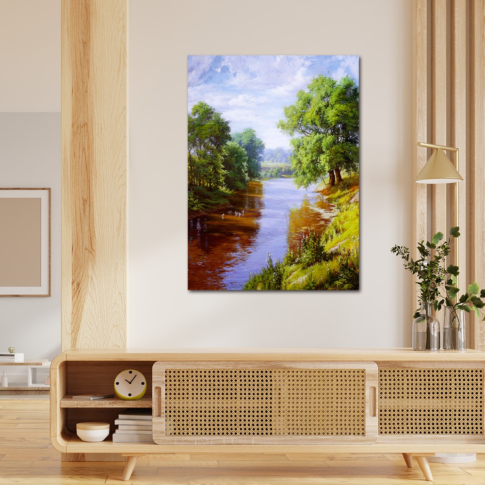 【御畫房】盛夏風光 國家一級畫師手繪油畫60&times;90cm(VF-97), , large