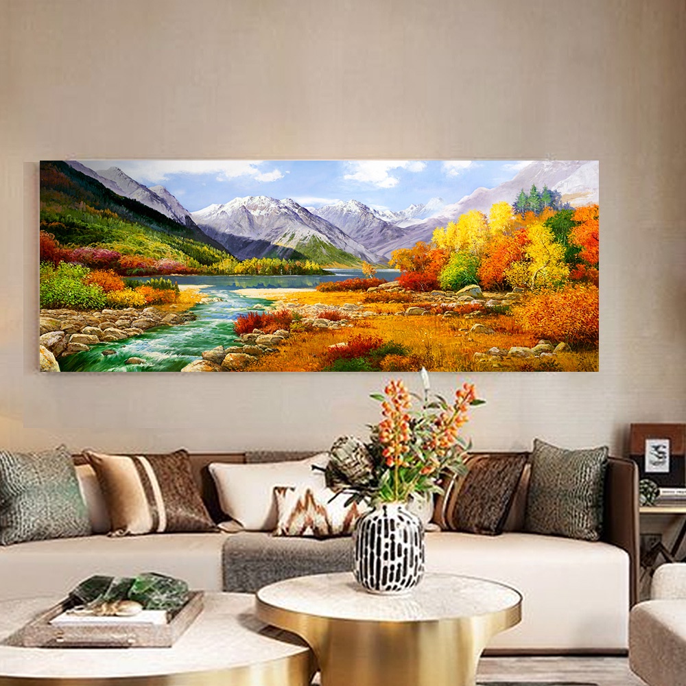 【御畫房】香格里拉 國家一級畫師手繪油畫60&times;120cm(VF-32), , large