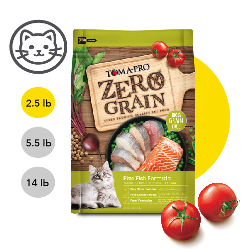 【優格】零穀 全齡貓飼料 五種魚2.5磅 化毛配方, , large