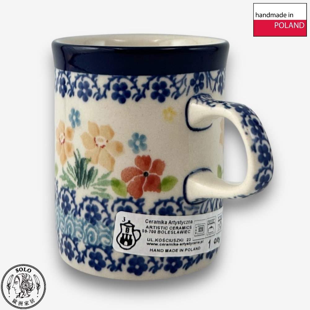 【SOLO Vintage】CA Polish Pottery 150ml Mug Spring Blossoms Dance Series Made in Poland, , large