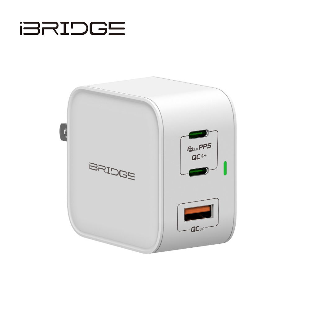 iBRIDGE GaN 65W 3Ports Charger - White, , large