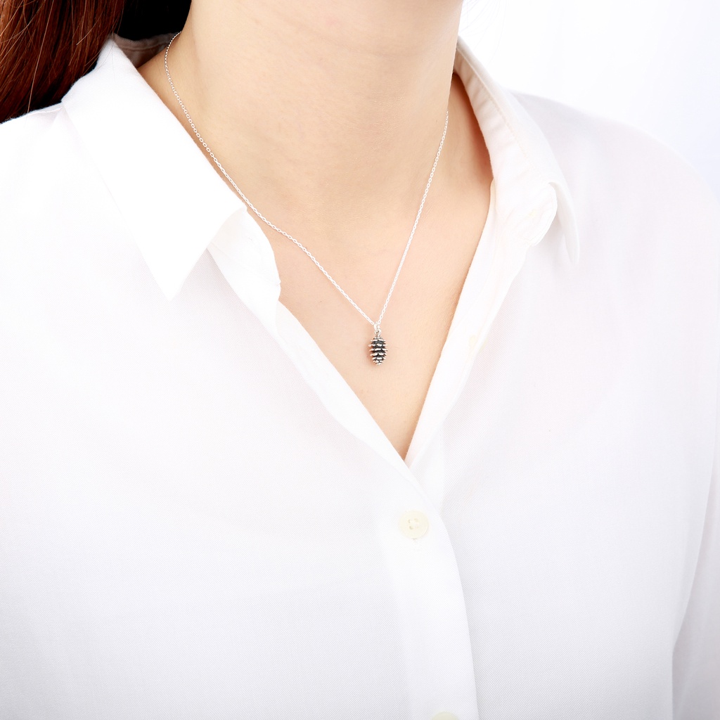 【Angel & Me】Cute Pinecone 925 sterling silver necklace Valentine Day gift, , large