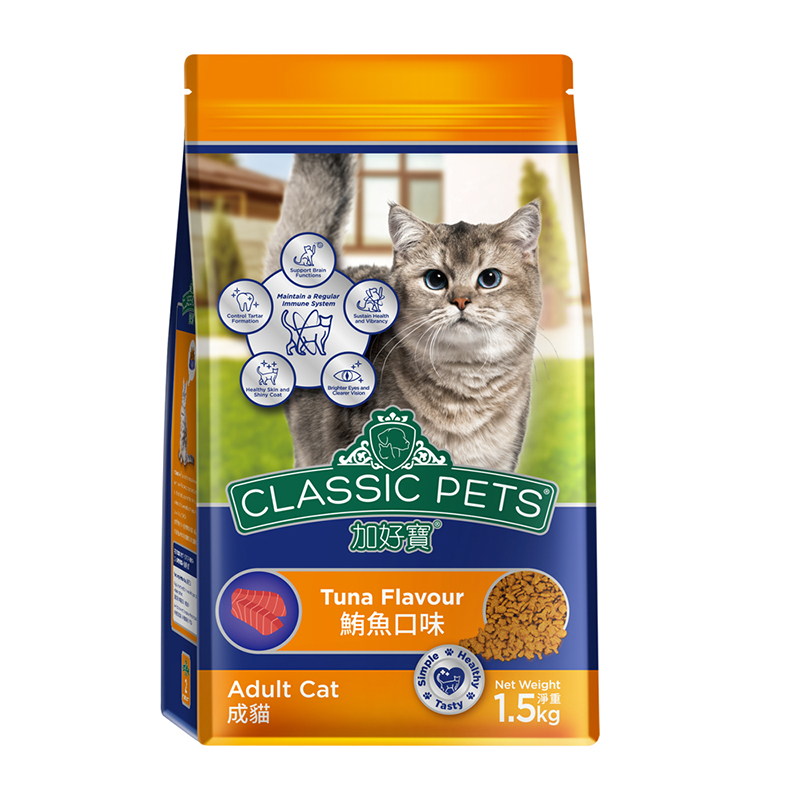 【Classic Pets 加好寶】經典乾貓糧1.5kg*4包-鮪魚口味, , large