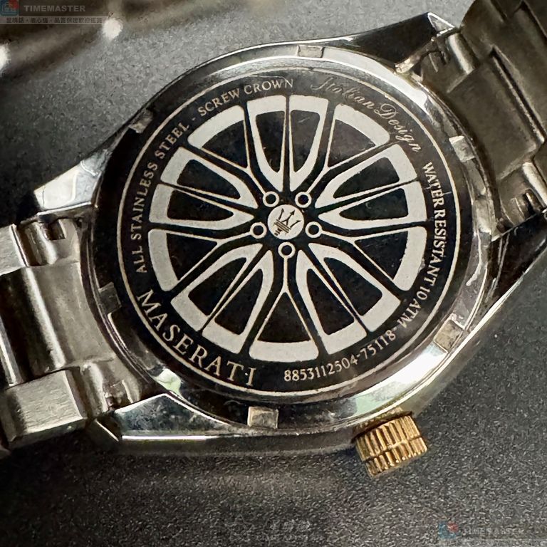 [星晴錶業]MASERATI手錶,38mm,R8853112504白色錶面金色錶殼金銀相間精鋼錶帶款, , large