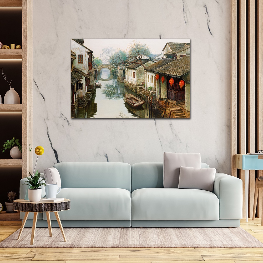 【御畫房】江南印象 國家一級畫師手繪油畫60&times;90cm(VF-16), , large