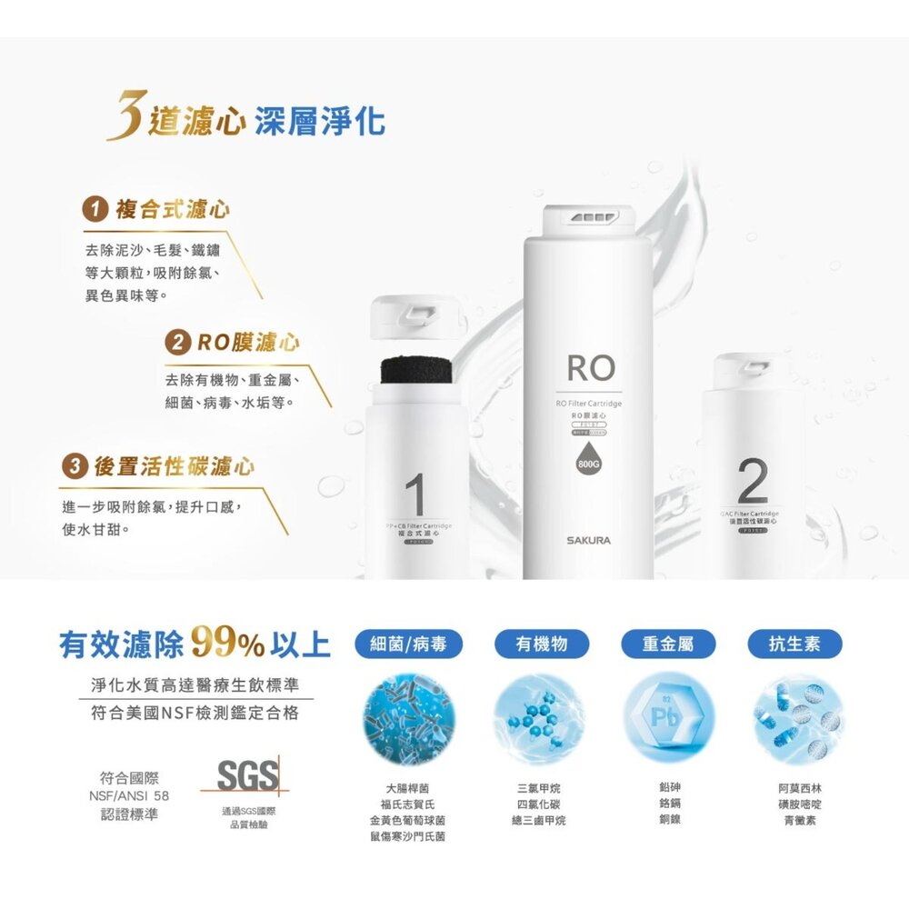 【KW廚房世界】櫻花牌 P0262 RO淨水器 限定區域送基本安裝, , large