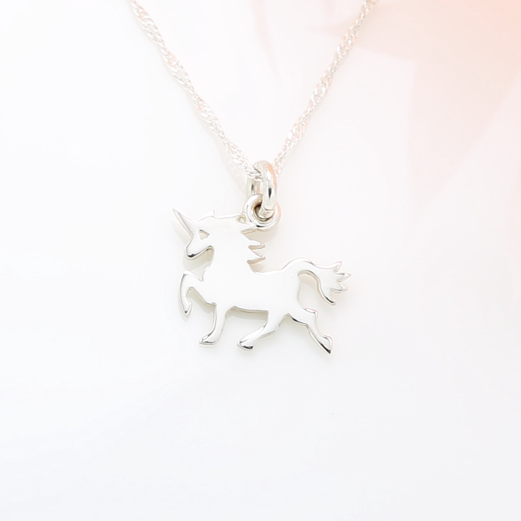 【Angel & Me】Cute Unicorn s925 sterling silver necklace Christmas Birthday gift, , large