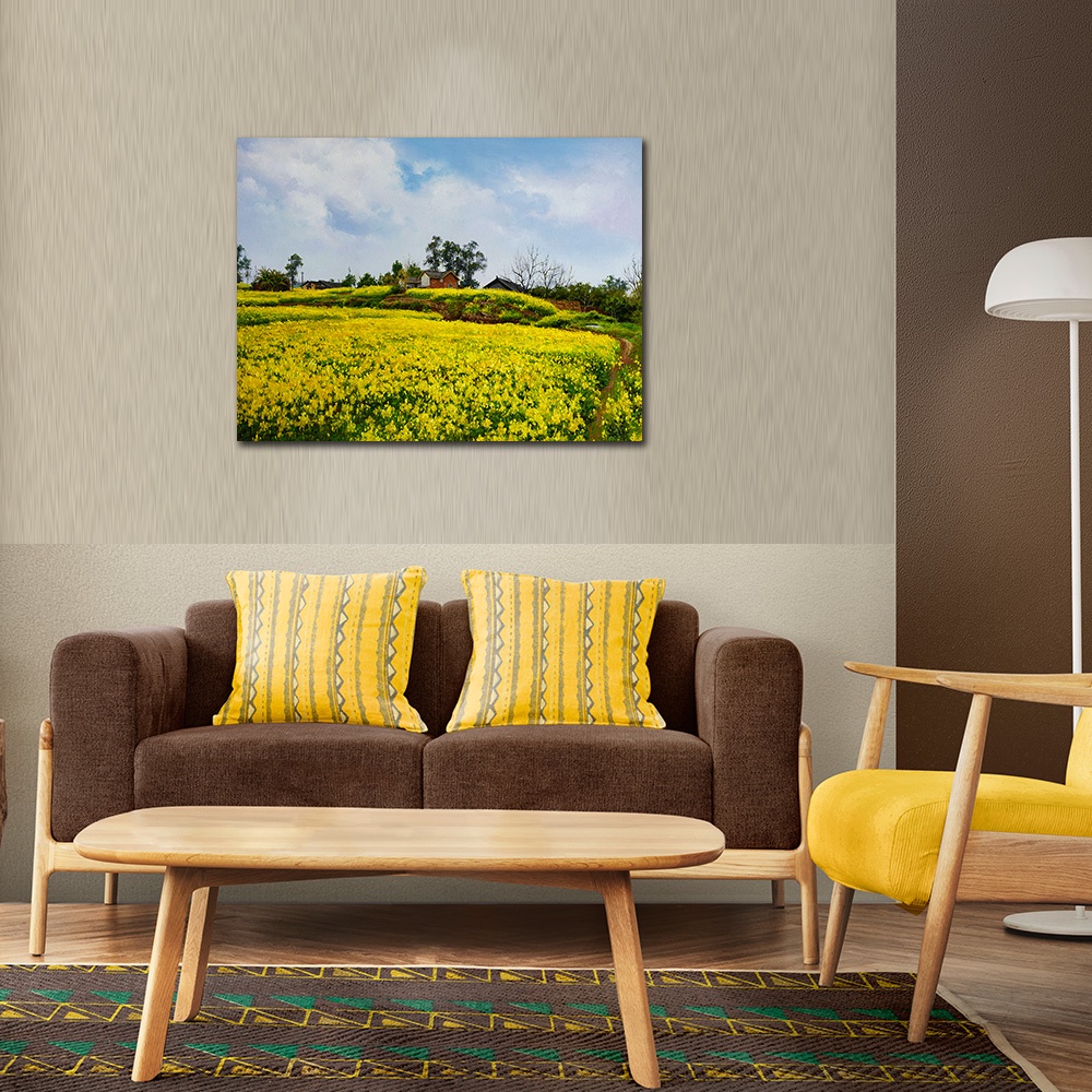 【御畫房】油菜花 國家一級畫師手繪油畫60&times;80cm(VF-02), , large