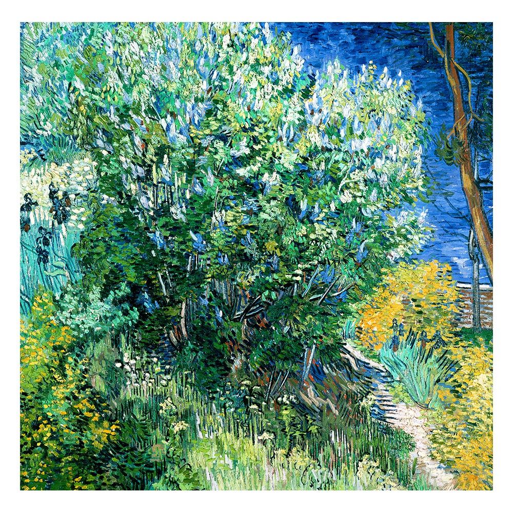 【御畫房】紫丁香花叢 國家一級畫師手繪油畫80&times;80cm(VF-173), , large