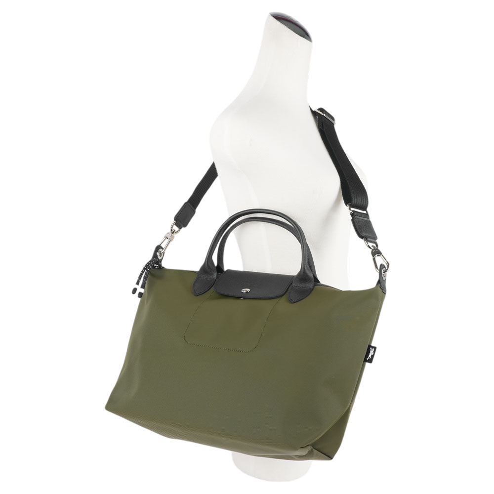 LONGCHAMP M號 LE PLIAGE ENERGY 再生帆布二用包(卡其色), , large