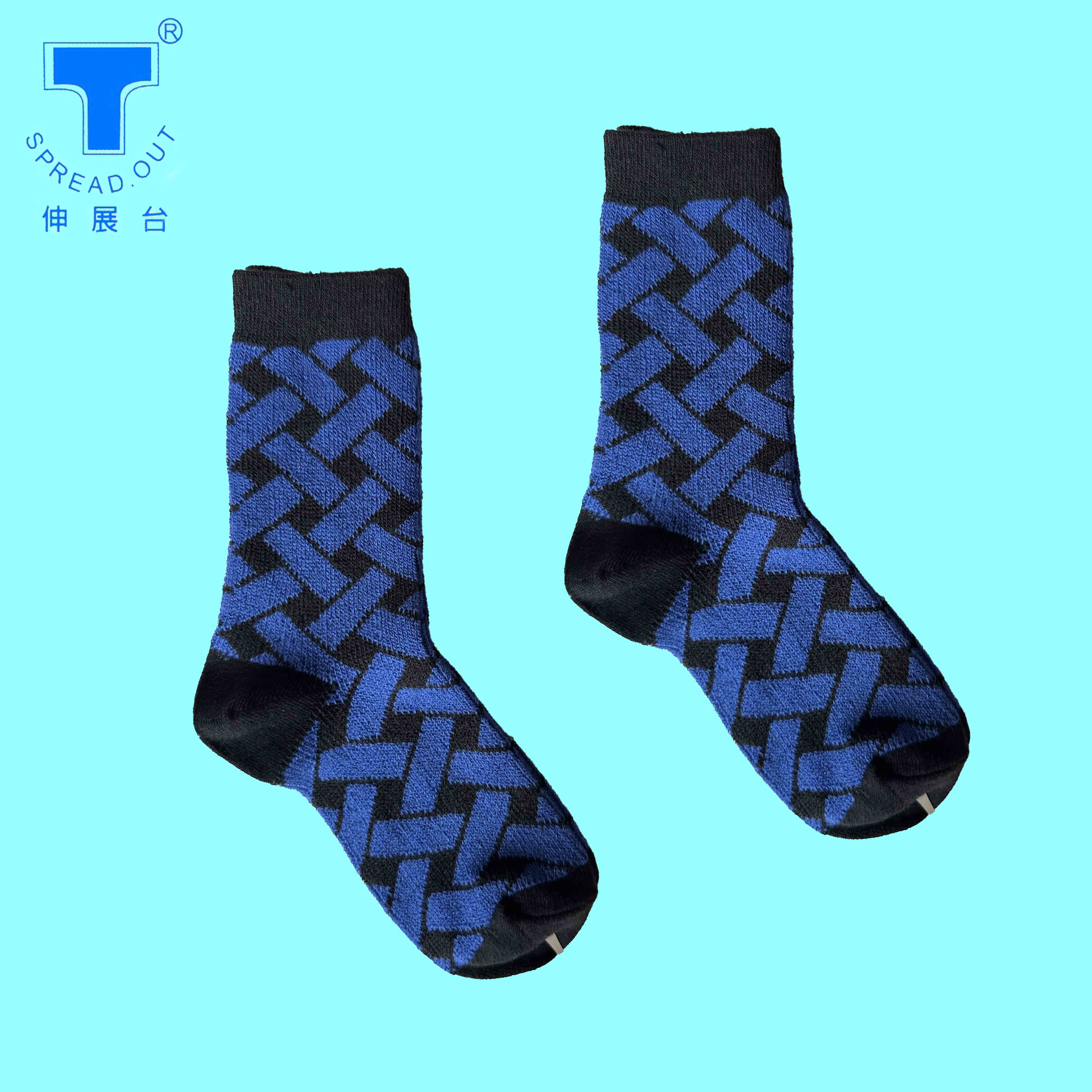 [Runway] Dual-Cylinder Cushioning | Stone-Washed Functional Socks | Women's Bamboo-Weave - Blue | 1 Pair, , large