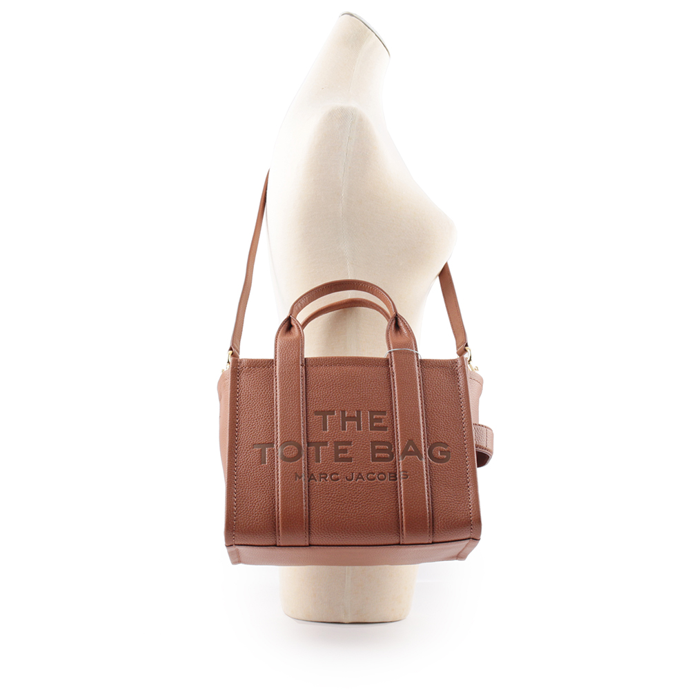 MARC JACOBS THE LEATHER TOTE 粒面皮革小款托特包/堅果棕, , large