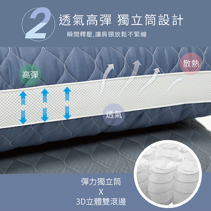【多利寶寢具】Indian_立體3D獨立筒透氣枕頭-1顆, , large