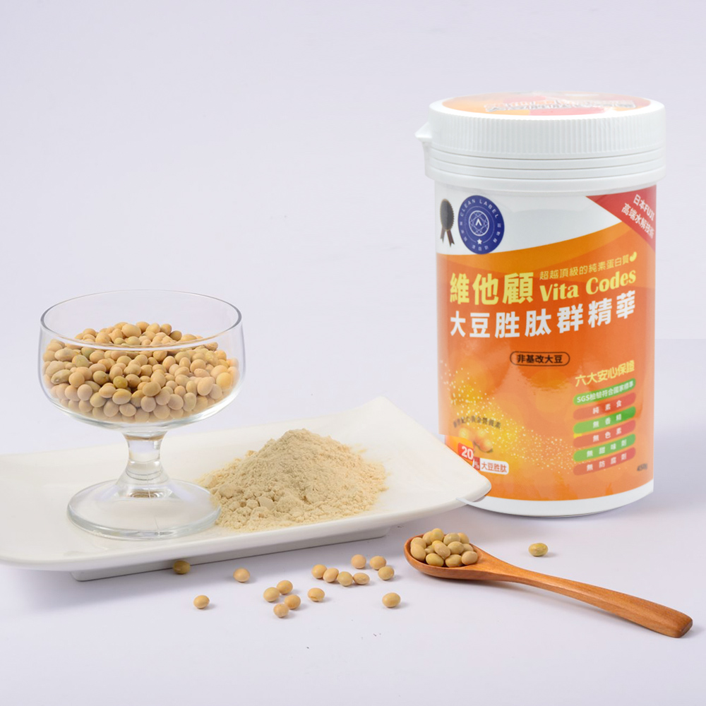 【Vita Codes】大豆胜肽群精華罐裝450g 陳月卿推薦 附湯匙+線上食譜-1罐組, , large