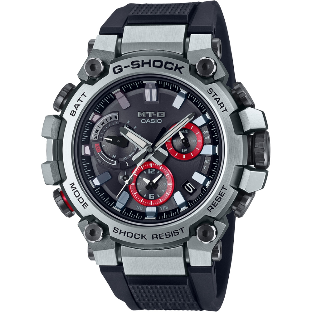 CASIO 卡西歐 MT-G 碳纖維核心 太陽能藍芽電波手錶 MTG-B3000-1A, , large