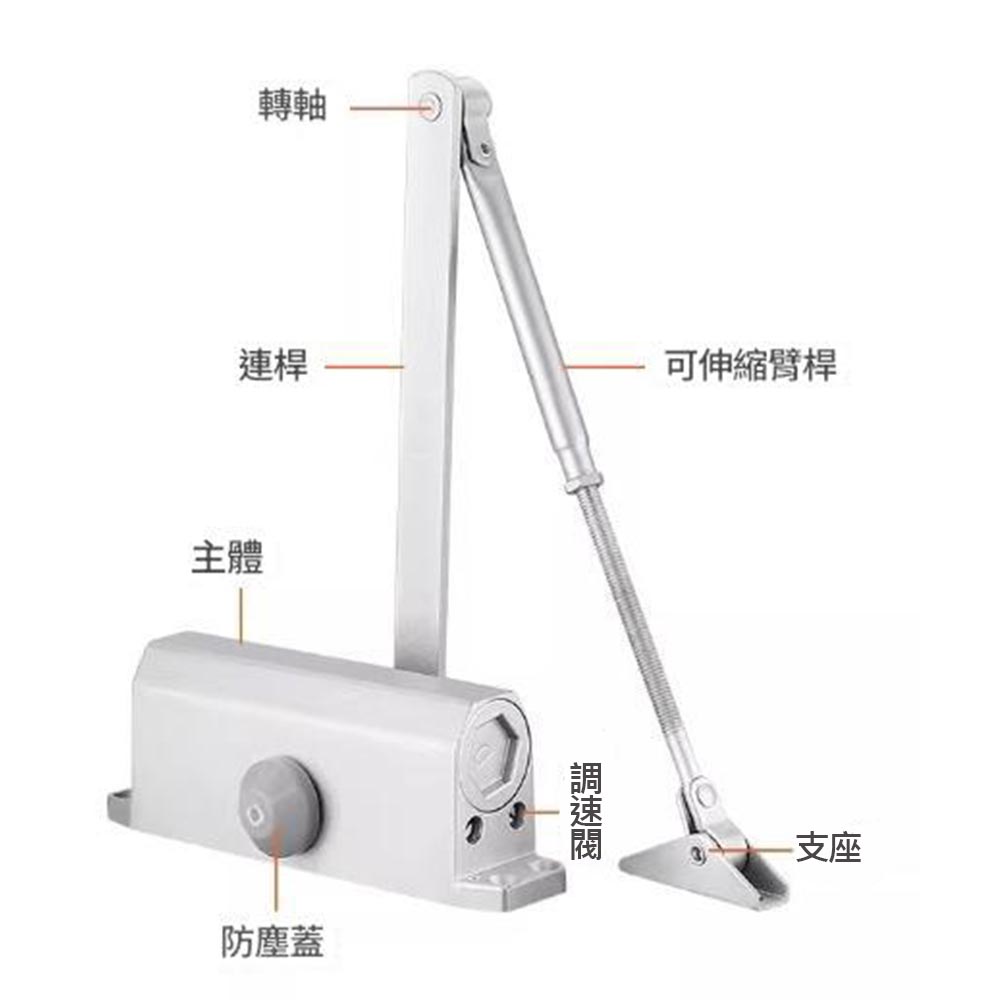Large door closer - non-positioning - ultra-quiet buffer, , large