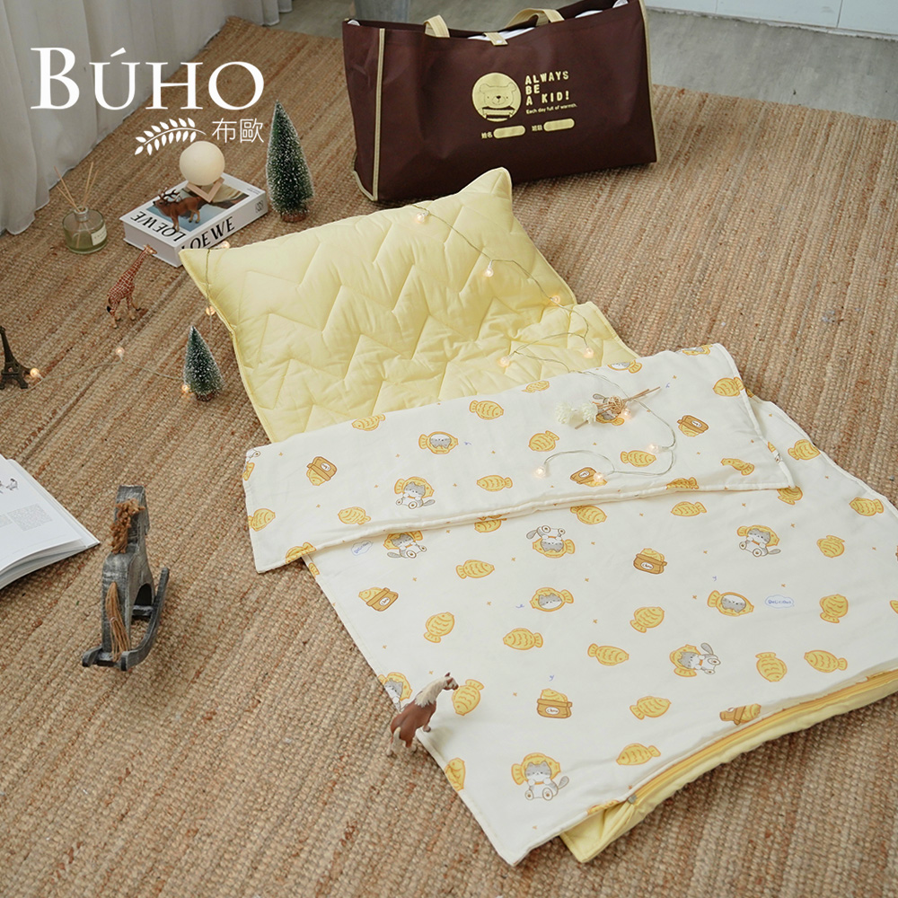 BUHO "Princess Party" made in Taiwan natural cotton breathable double-layer yarn children's sleeping mat four seasons quilt three-piece set, , large