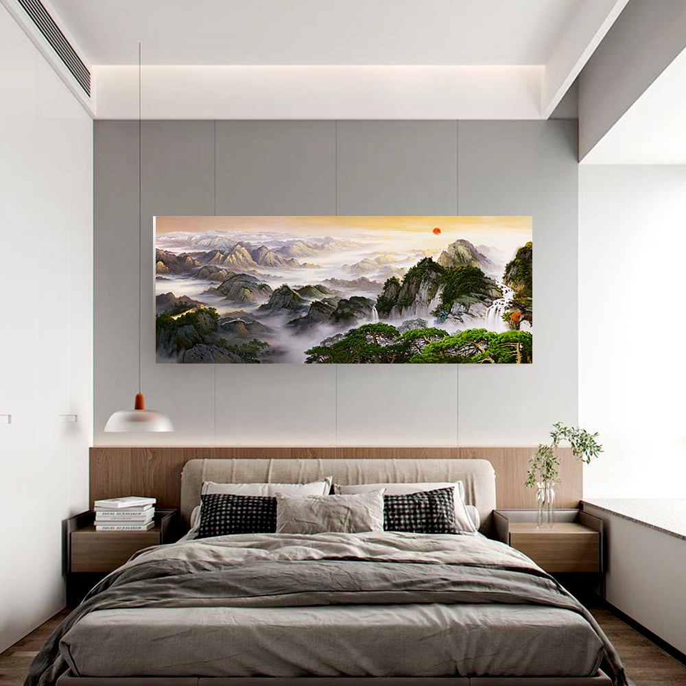 【御畫房】黃山雲海 國家一級畫師手繪油畫60&times;120cm(VF-33), , large