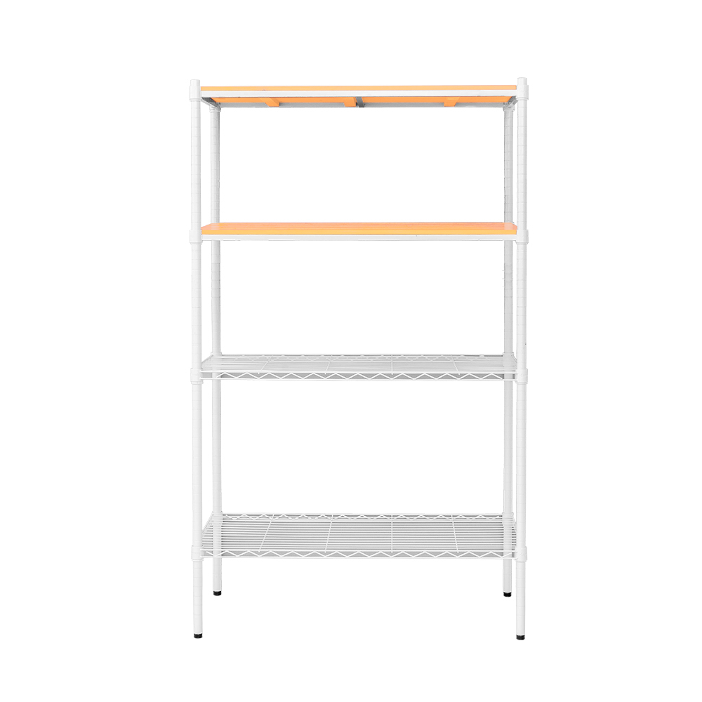 【Y HOUSE】90x45x150cm pine four-layer storage rack rack iron rack - painted white wood, , large