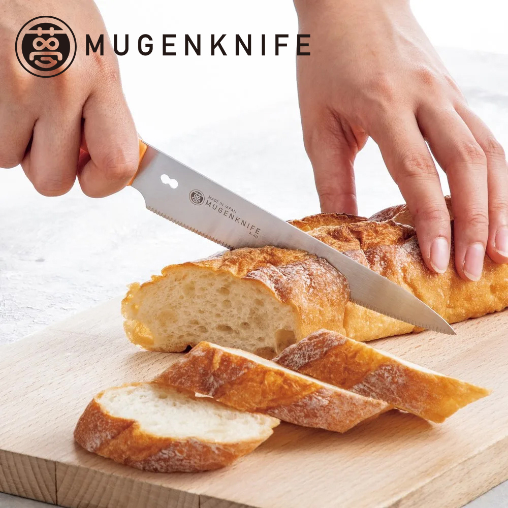 【Kyowa Industry Japan】Japan-Made Santoku Knife 17cm &ndash; Orange (Molybdenum-Vanadium Steel / Serrated Edge / Vegetable Knife / Meat Knife / Multi-Purpose Kitchen Knife / MUGEN Series), , large