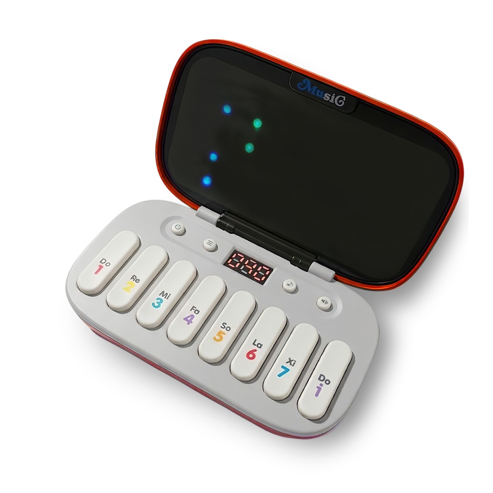 【KONIX】 掌上口袋琴 K8047 迷你電子琴 學習電子琴 兒童音樂玩具 七彩燈光琴 音樂禮物推薦-白色, , large