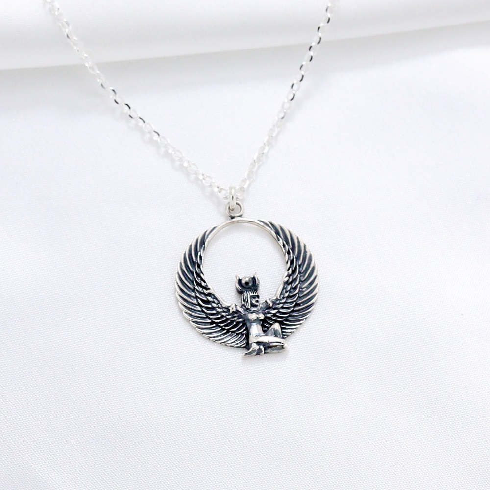 【Angel & Me】 Egyptian Isis Goddess s925 sterling silver necklace birthday gift, , large