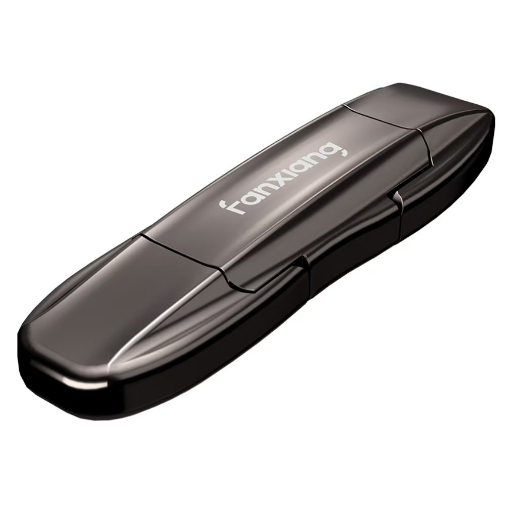 [FANXIANG] Dual-head solid state flash drive, full metal sports car shape, USB3.2Gen2 TypeC, read speed 1050MB/s, suitable for Apple 15/16 and Android phones-F952-256GB, , large