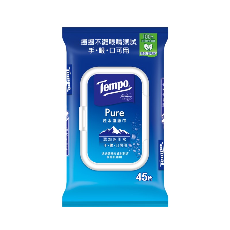 Tempo冰川純水濕巾家庭裝45s, , large