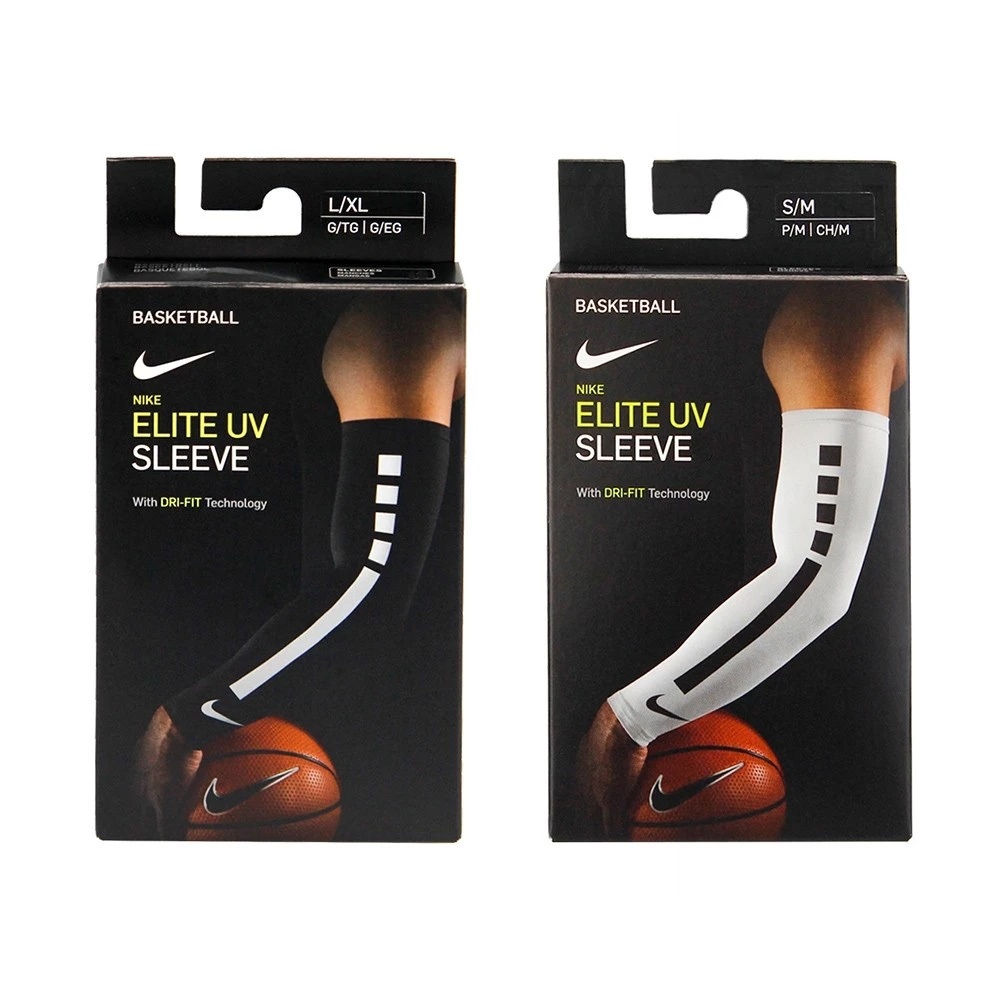 NIKE PRO ELITE 臂套 2.0 單裝入 健身 訓練 戶外運動 簡約 透氣 防曬 抗紫外線 人體工學 黑 白, , large