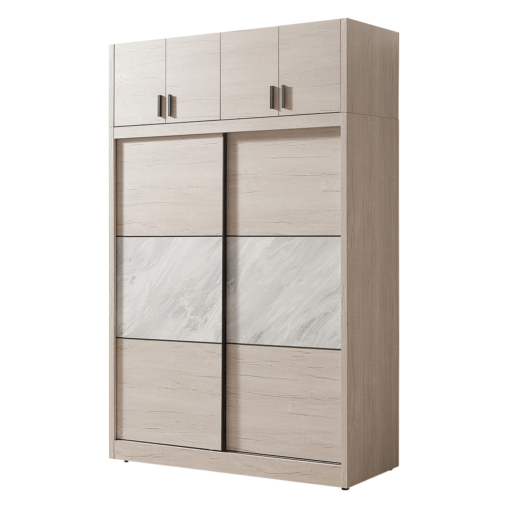 【唯熙傢俱】曼妮白橡色5x8尺滑門衣櫃, , large