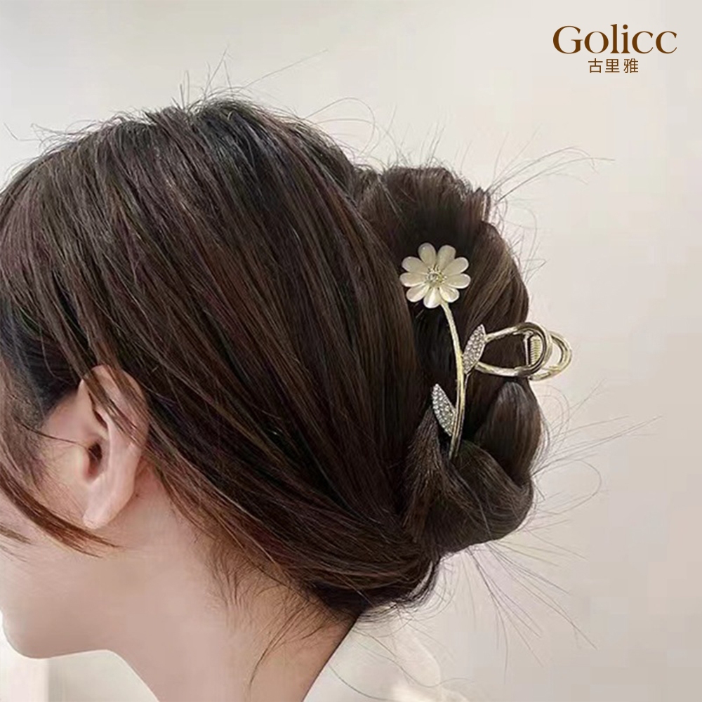 【Gulicc 】古莉可 髮夾 貓眼石氣質花朵髮夾, , large