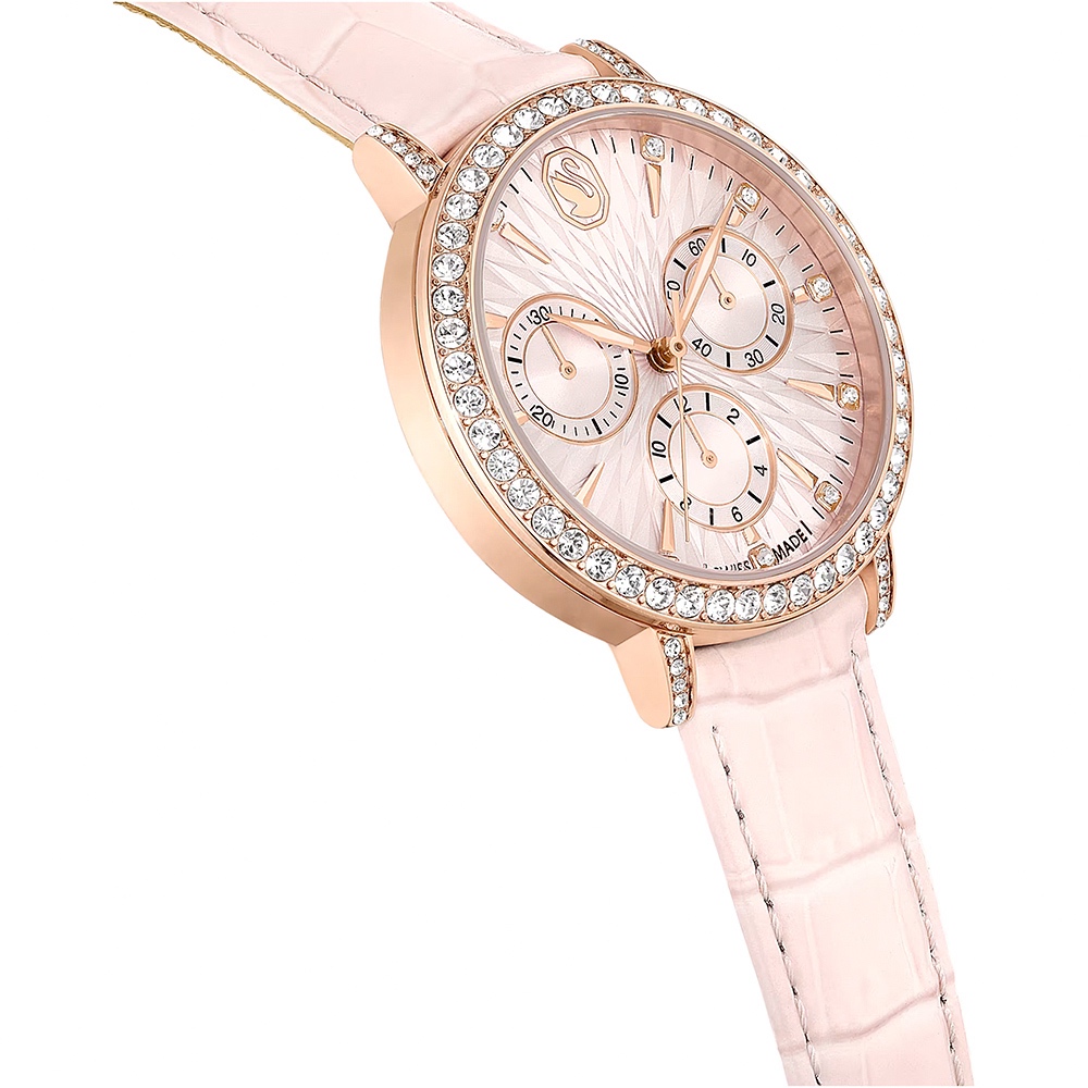 SWAROVSKI 施華洛世奇 Matrix Tennis Chrono 水晶三眼計時手錶 女錶36mm(569830), , large