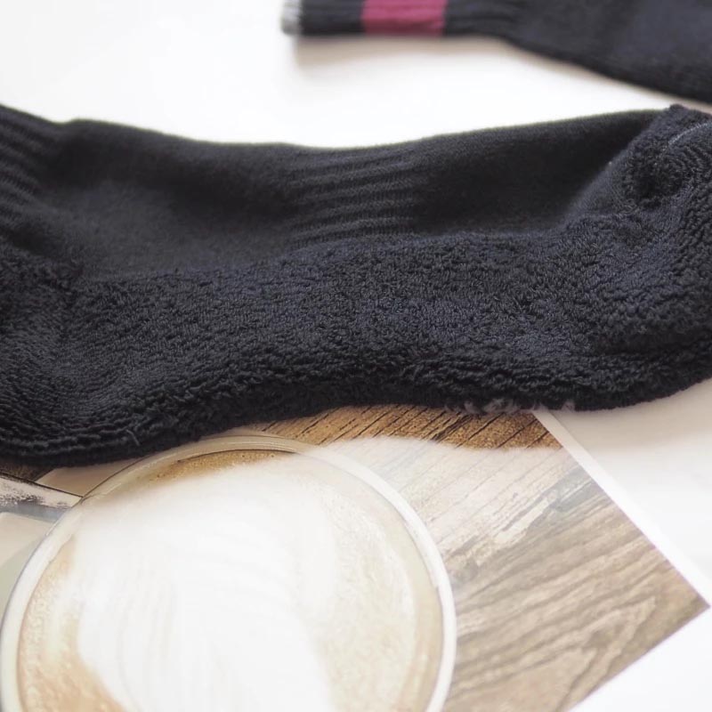 [Kaimei Cotton] 7-Pair Set MIT Made in Taiwan Pure Cotton 1/2 Towel Bottom Sports Socks Urban Black Two-Color Edges, , large