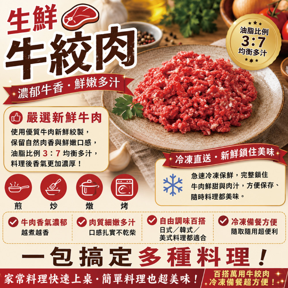 約克街肉鋪 草飼背肩牛絞肉12包(200g&plusmn;10%/包), , large