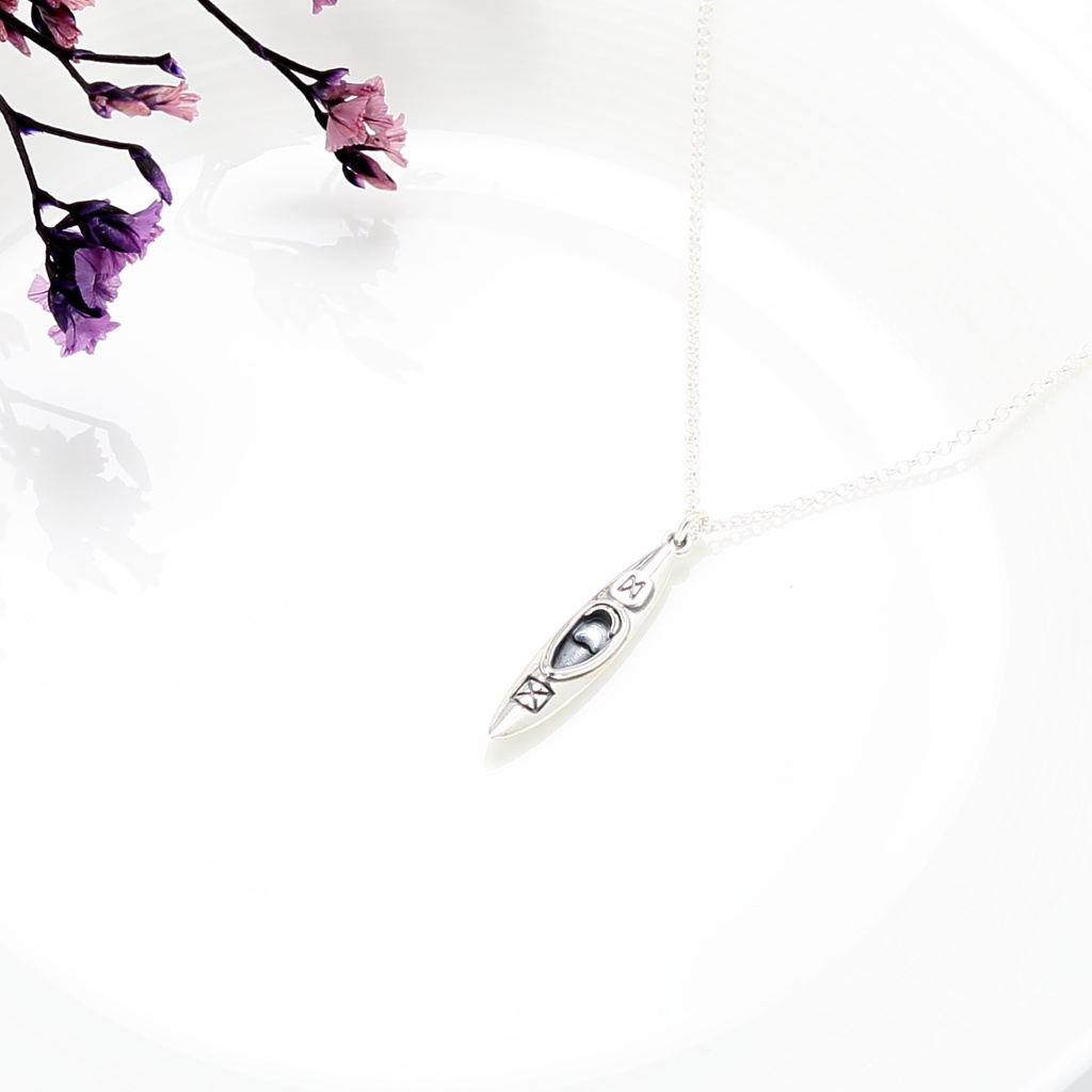 【Angel & Me】Love kayak s925 sterling silver necklace outdoor birthday gift, , large