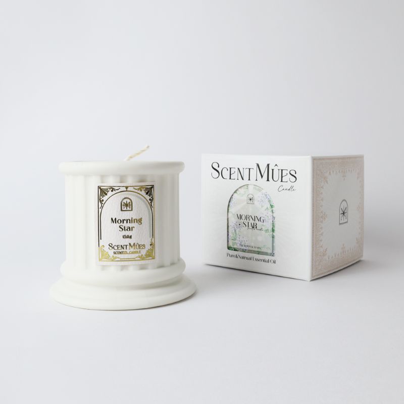 【ScentM&ucirc;es森繆斯】月與星辰 Mucha晨星 精油香氛大豆蠟燭150g (清新柑苔調), , large