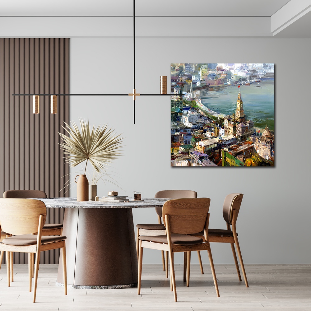 【御畫房】城市印象 國家一級畫師手繪油畫80&times;80cm(VF-167), , large