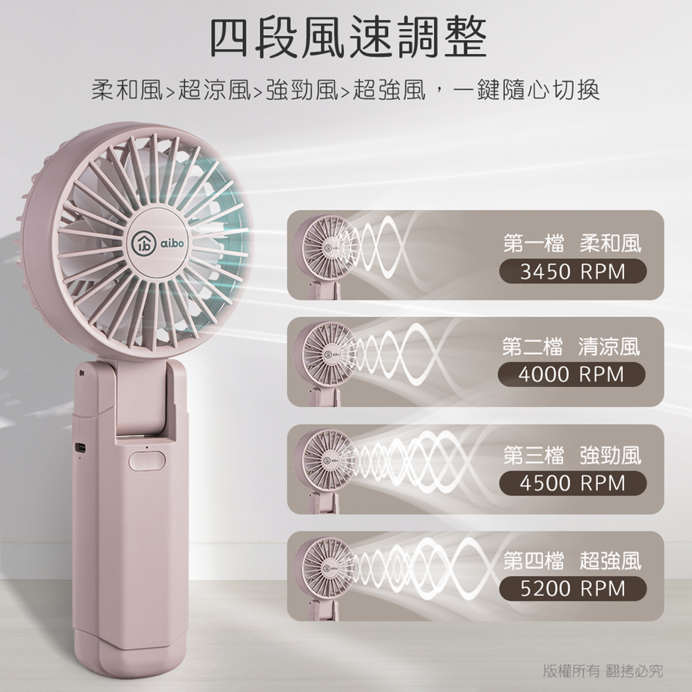 【aibo】雙扇葉折疊頸掛/手持兩用風扇-HA-FAN1146-G可可灰, , large
