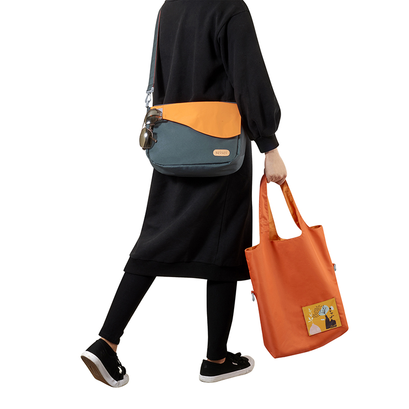 Eco-friendly Crossbody bag & tote bag Two-in-one, Reversible yoyo bag(Canary), , large