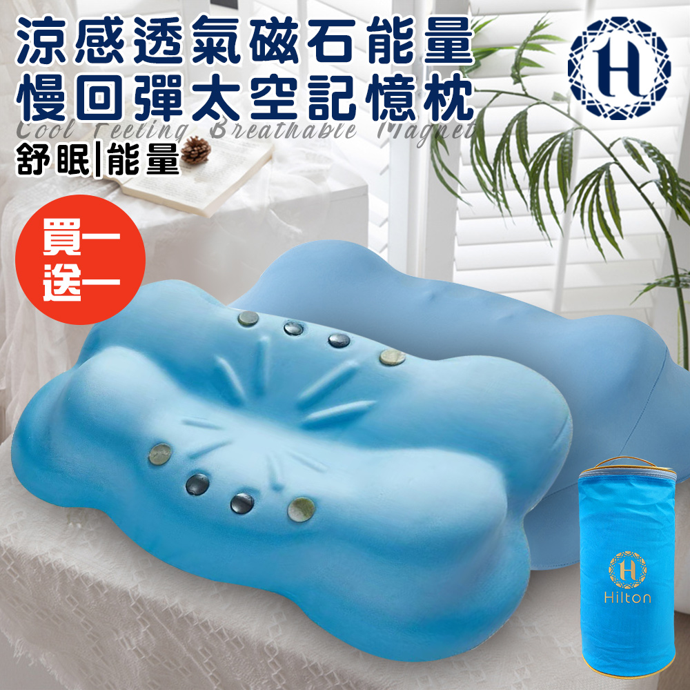 2 sets [Hilton Hilton] Cool breathable magnetic energy slow rebound space memory pillow (pillow/energy pillow/pressure relief pillow) (P8006), , large