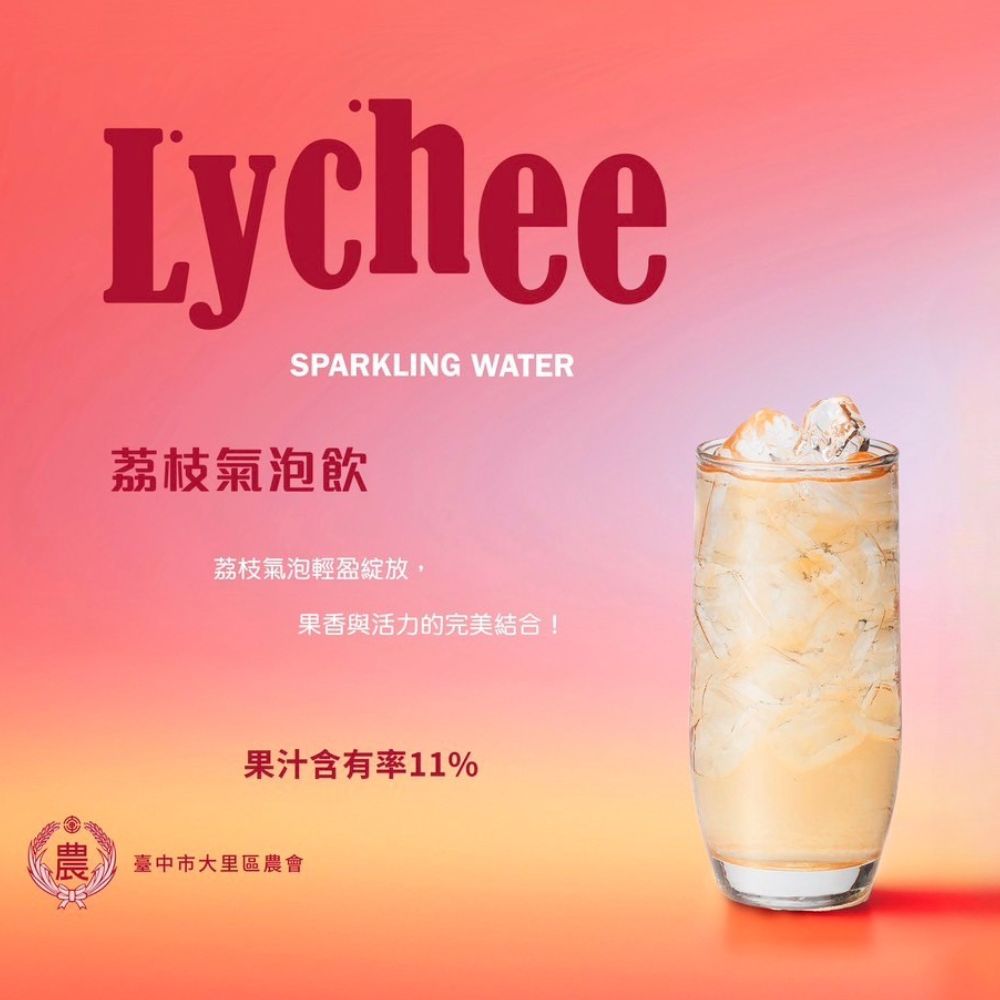 【台中大里農會】荔枝氣泡飲240mlx6罐 無防腐劑 清爽微甜氣泡飲, , large