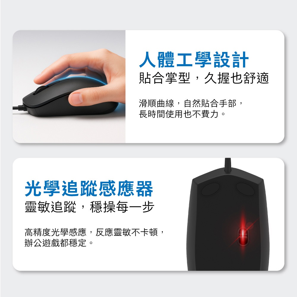 PHILIPS SPK7204 Three-button wired mouse High-precision optical 1200DPI lightweight and portable, , large