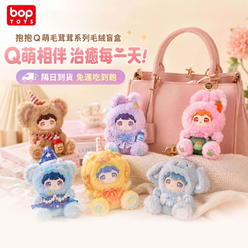 【BOPTOYS】抱抱Q萌毛茸茸系列毛絨盲盒, , large