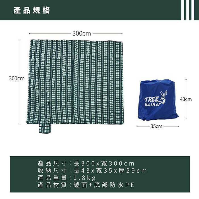 【Treewalker 萊茂】蘇格蘭絨毛地墊 300x300cm (隨機出貨), , large